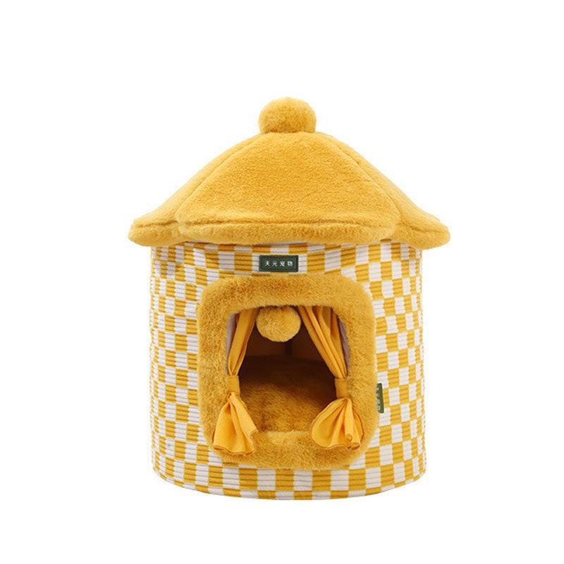 Yurt Cat Bed Warm 2 Color Fully Enclosed House