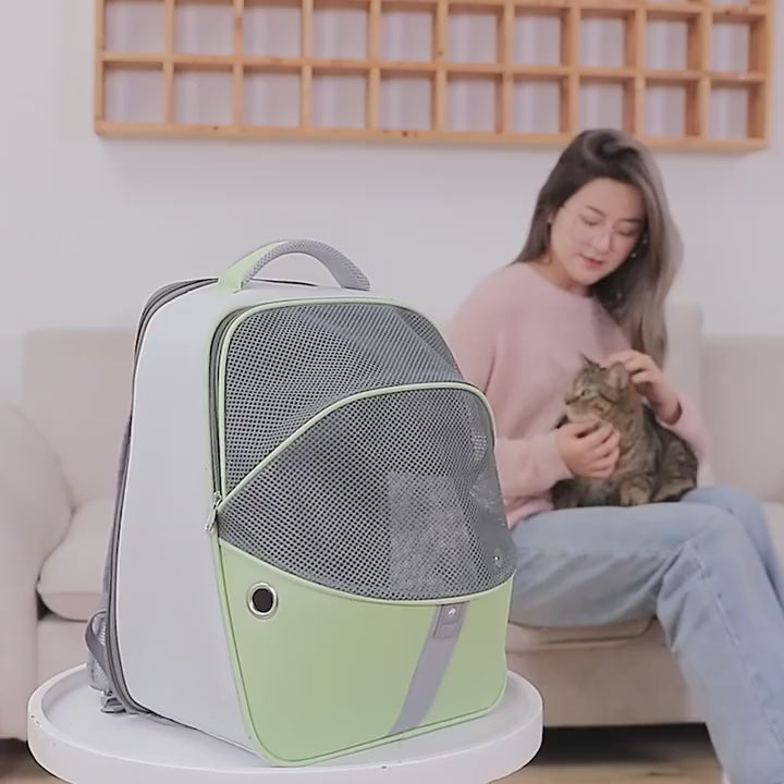 Cat Carrier Bag Outdoor Portable Foldable 4 Color Pet Backpack Expandable