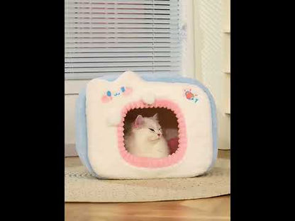 Warm Cat Litter 2 Color Cat Bed Cave