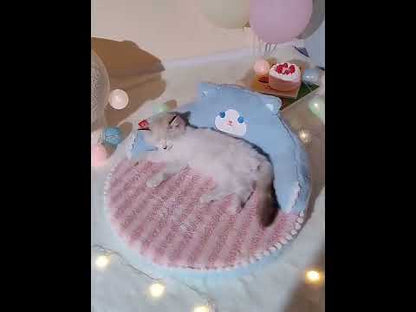 Bear Cat Bed Mat Fluffy Pemovable Pet Pad
