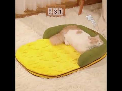 Cat Bed Fluffy Cozy Kitten Lounger Cushion Mat